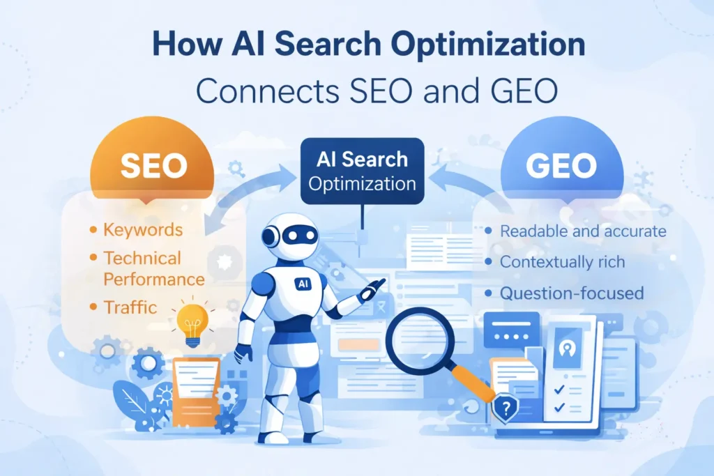 Visual explanation of generative search engines summarizing information instead of ranking links